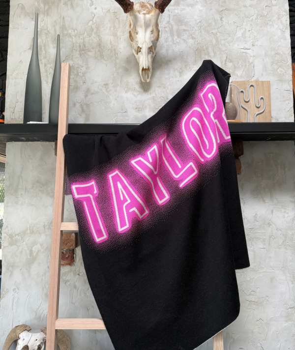 Neon Name Blanket – Pure Merino Wool
