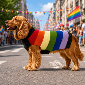 Rainbow Pride Dog Jumper - Merino Wool